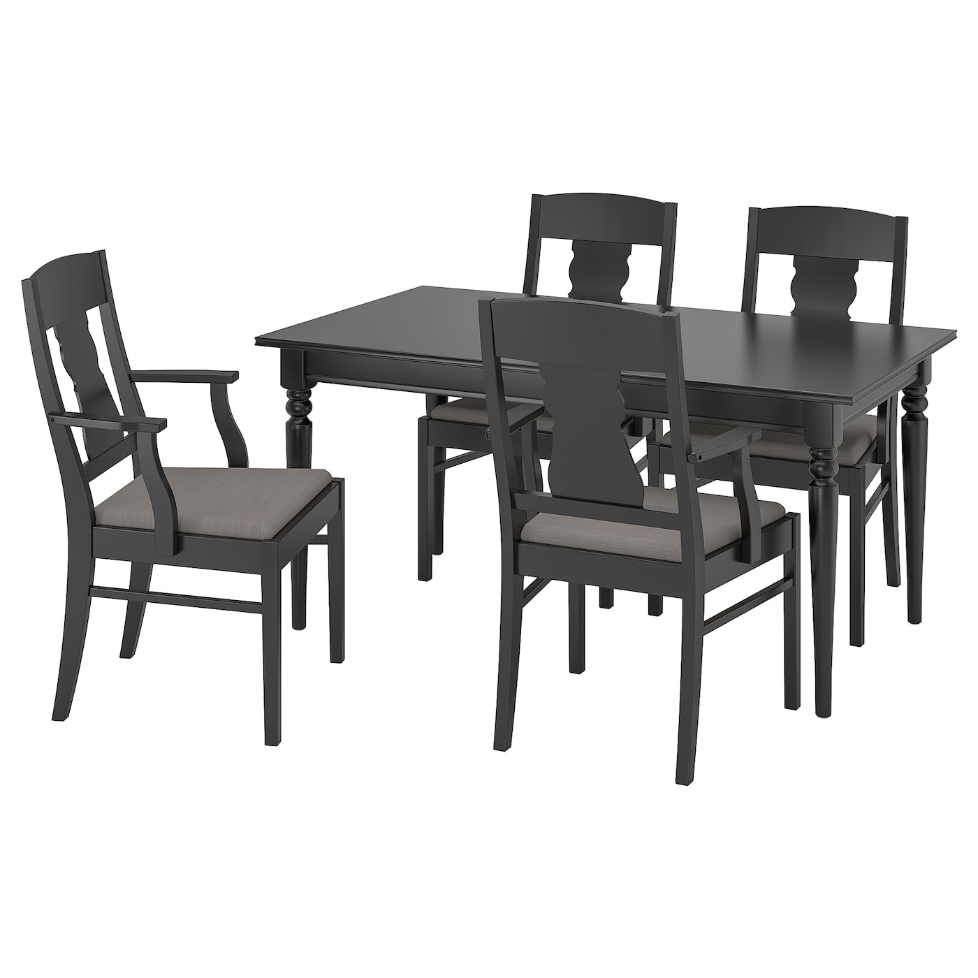 INGATORP / INGATORP - stół i 4 krzesła czarny
