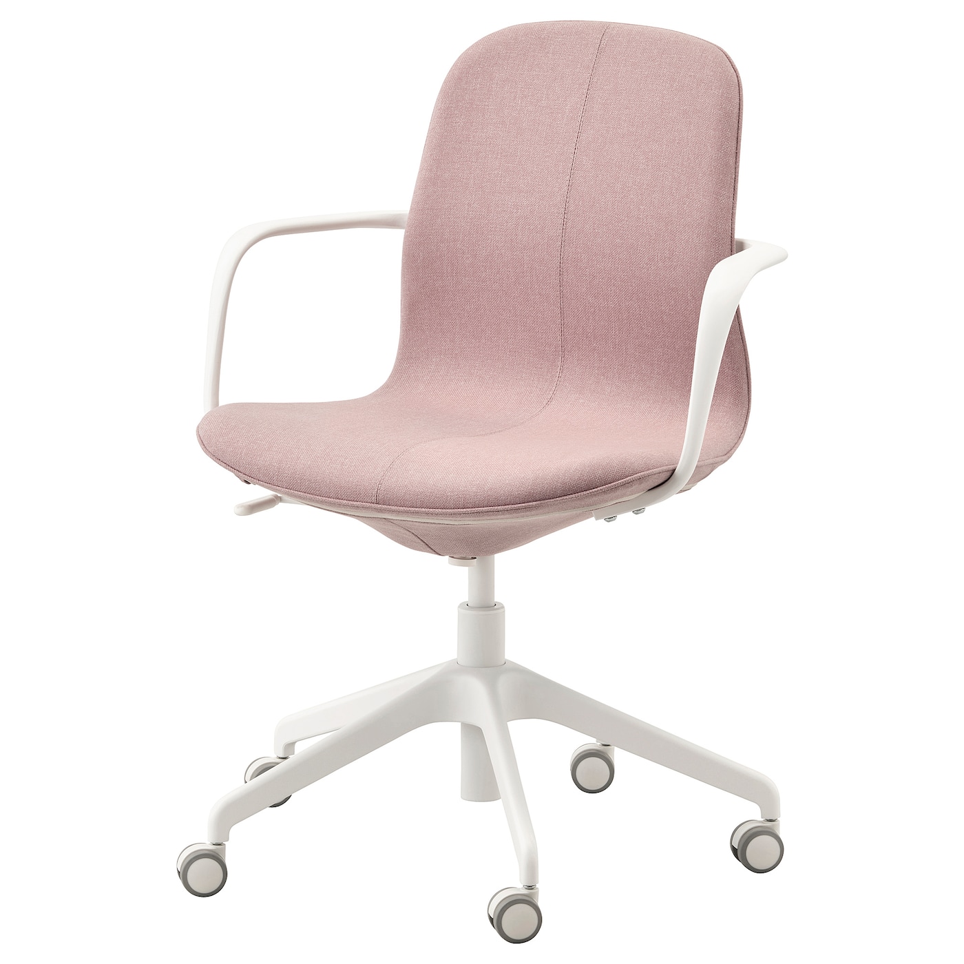 LåNGFJäLL - krzesło konferencyjne z podłokiet. gunnared jasny różowy/biały