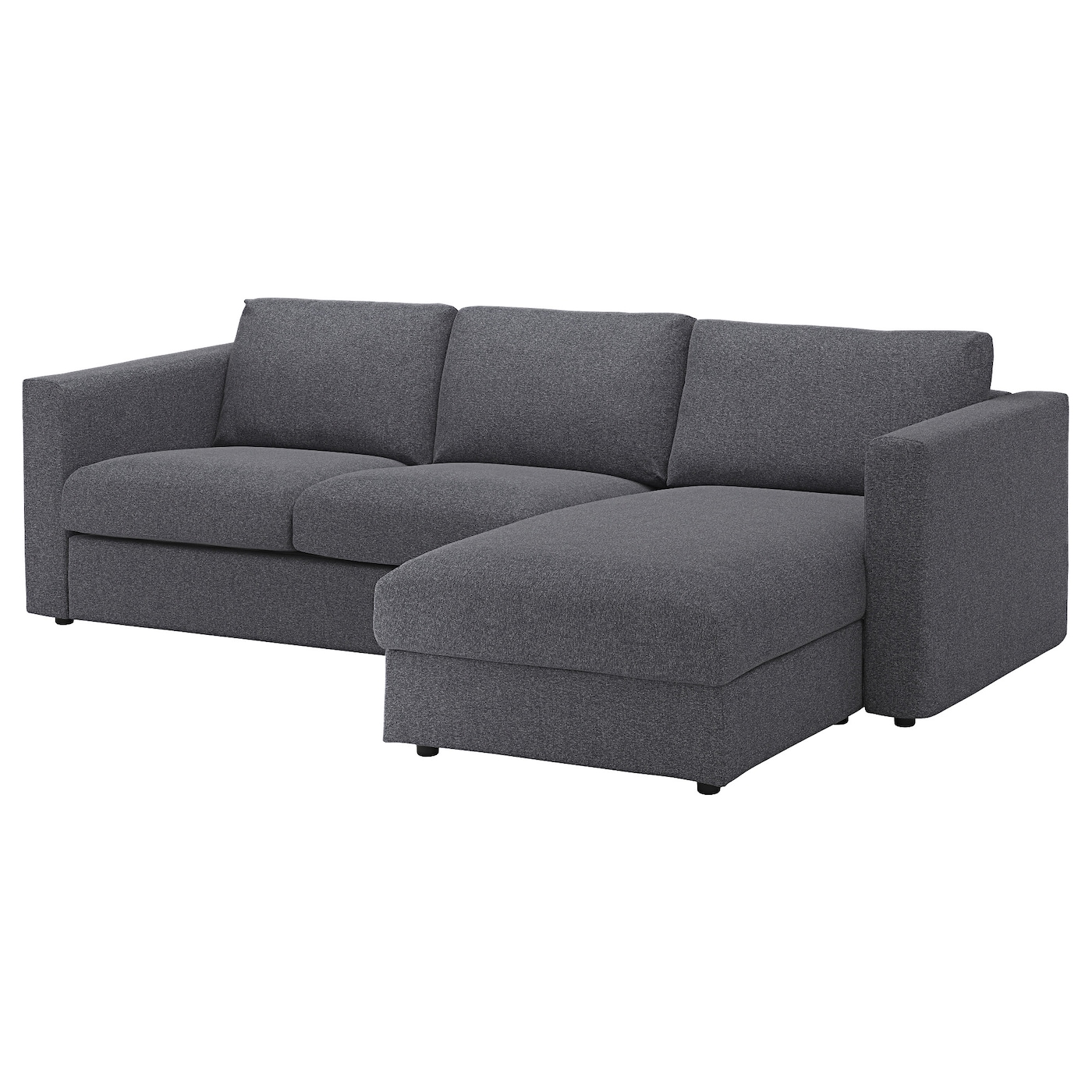 VIMLE - sofa 3-osobowa z szezlongiem/gunnared średnioszary