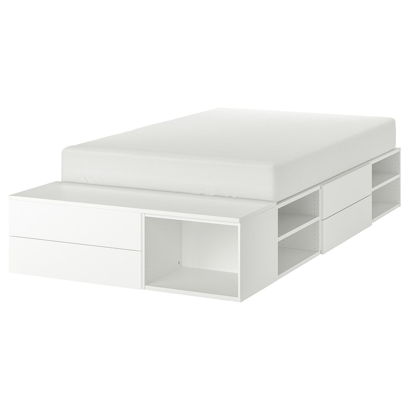 PLATSA - rama łóżka z 4 szufladami biały/fonnes