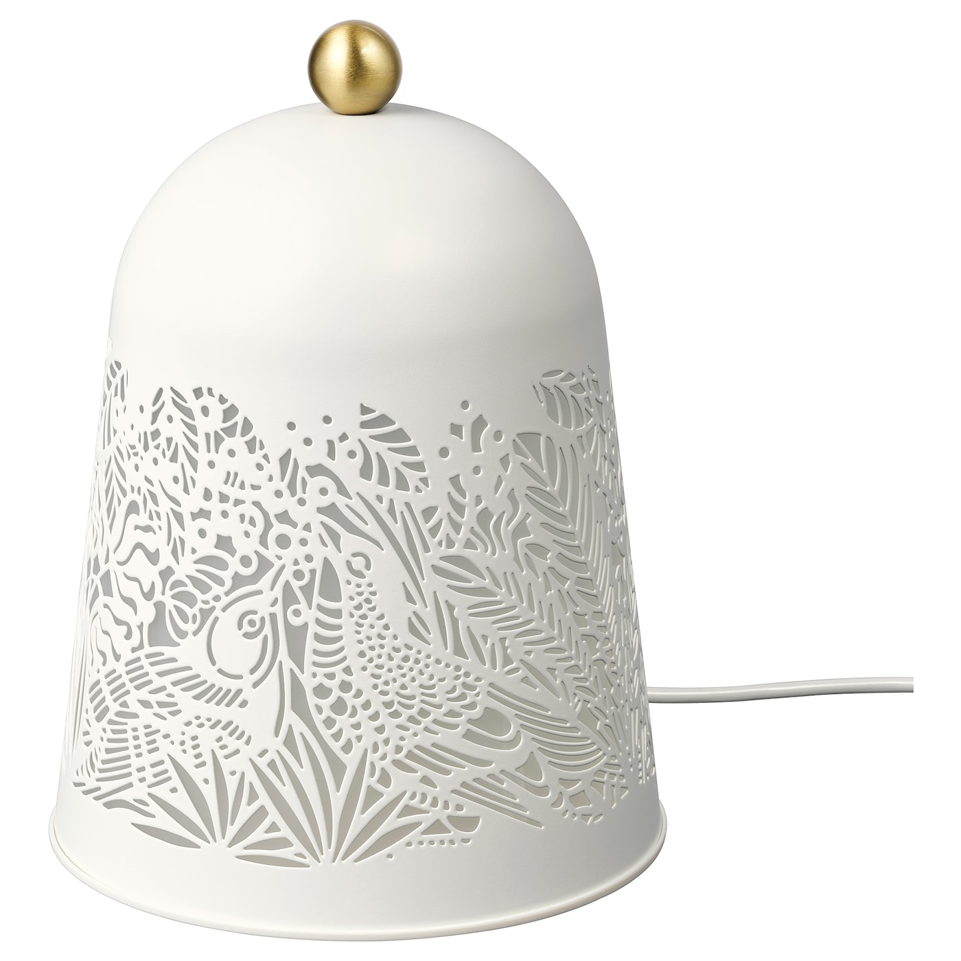 SOLSKUR - lampa stołowa led biały/kolor mosiądzu