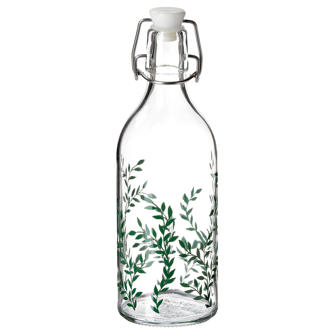 KORKEN - butelka z kapslem szkło bezbarwne/wzór zielony