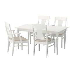 INGATORP / INGATORP - Набор: стол и 4 стула (белый)