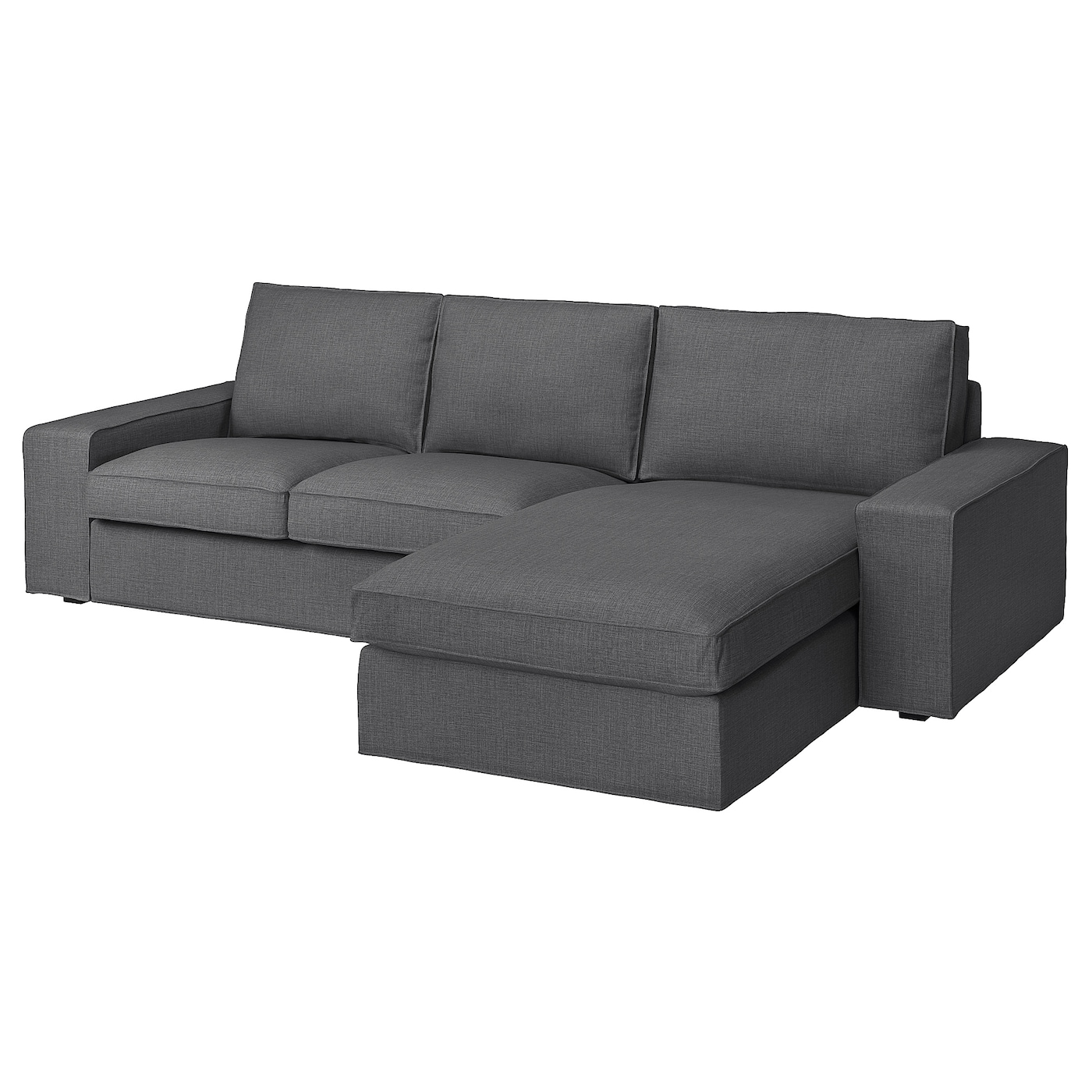 KIVIK - sofa 3-osobowa z szezlongiem/skiftebo ciemnoszary
