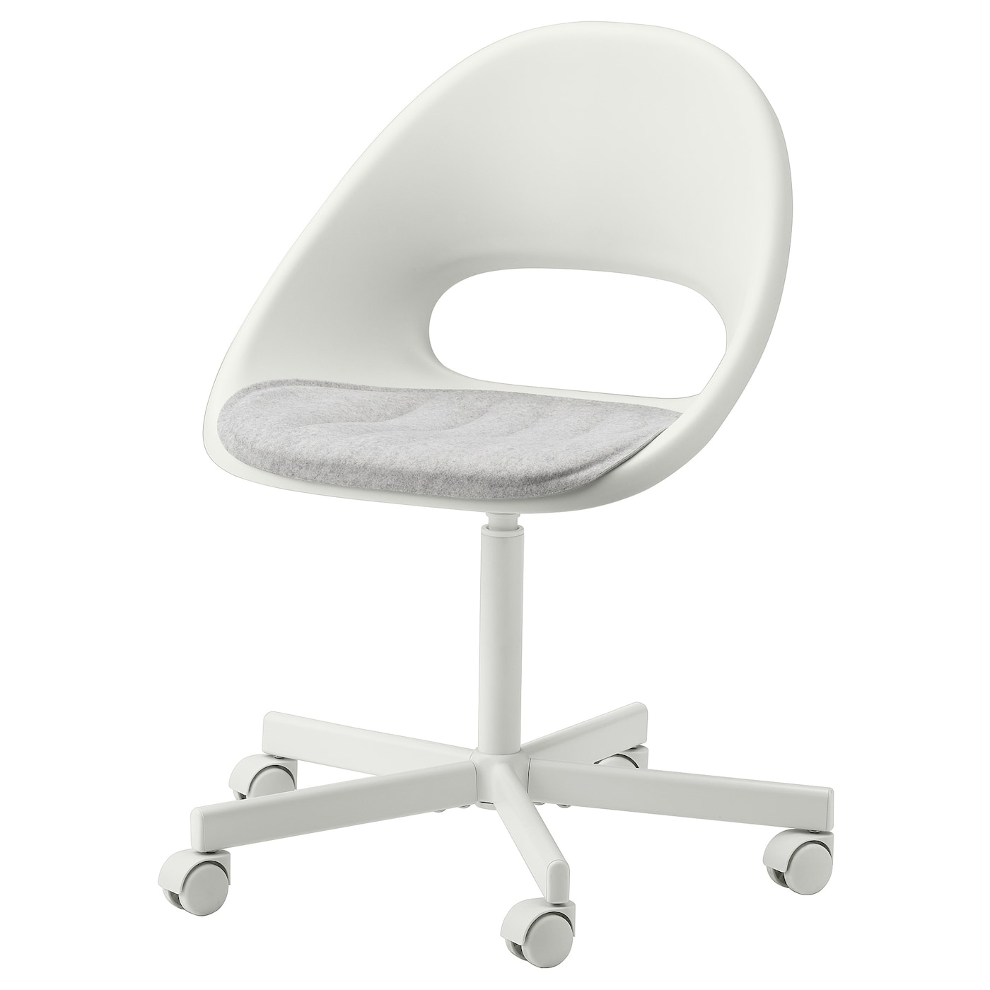 LOBERGET / BLYSKäR - krzesło obrotowe z poduszką biały/jasnoszary