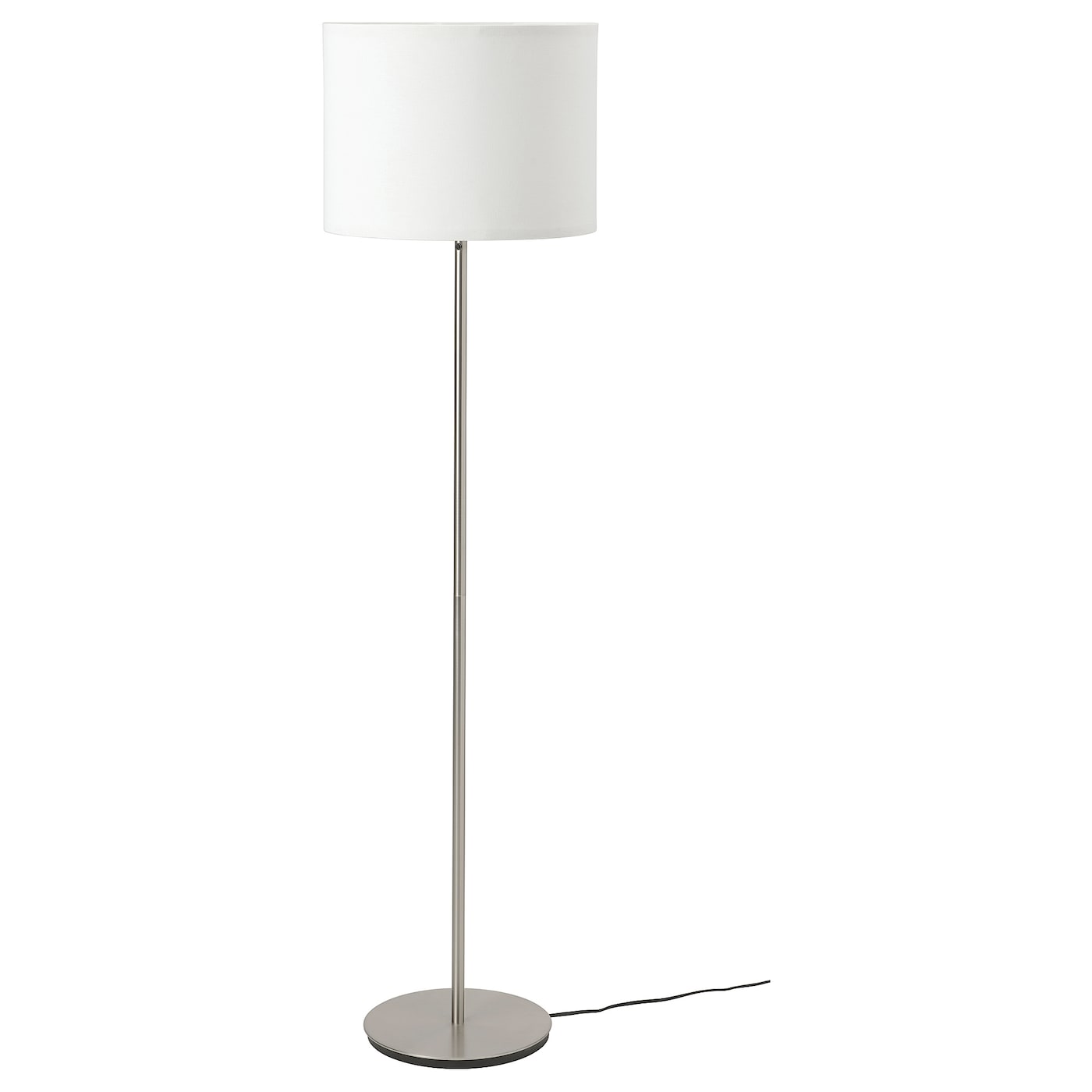 RINGSTA / SKAFTET - lampa podłogowa biały/niklowano