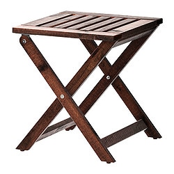äPPLARö - stołek, ogrodowy składany brązowa bejca