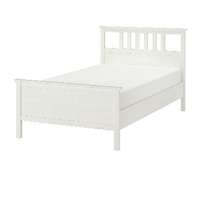 HEMNES - rama łóżka biała bejca/lönset