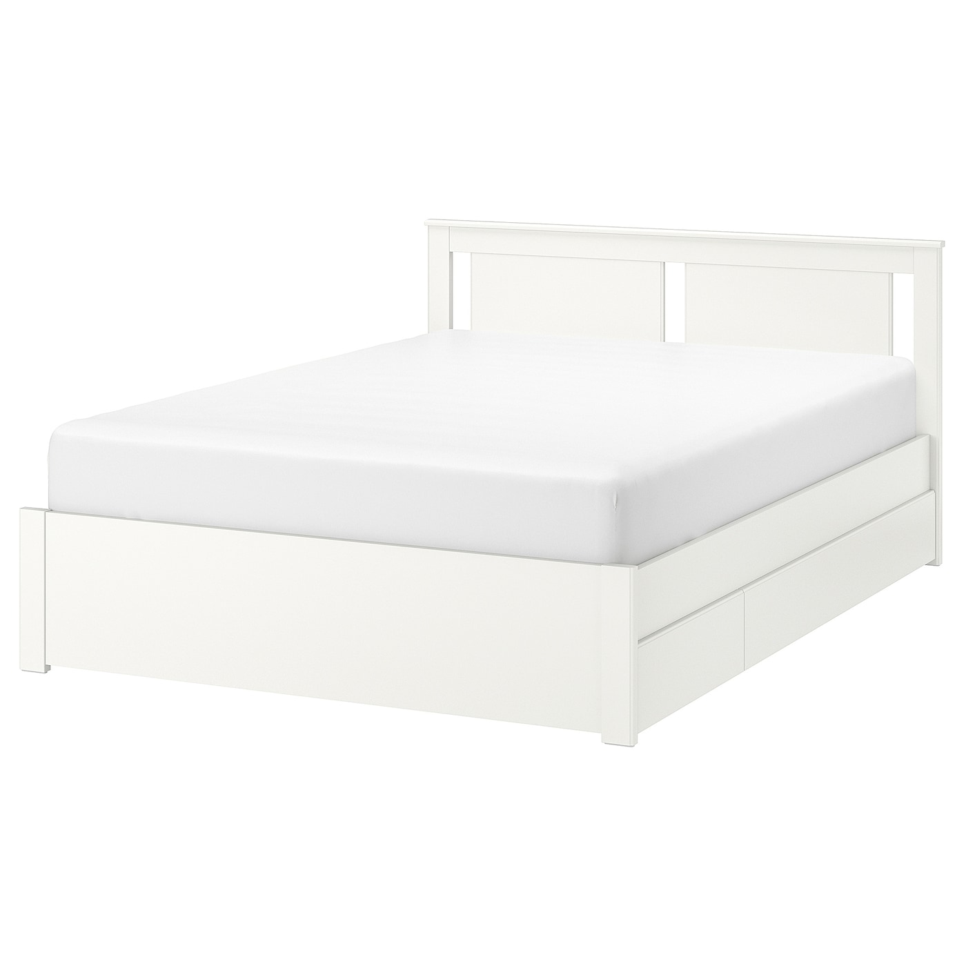 SONGESAND - rama łóżka z 2 pojemnikami biały/leirsund