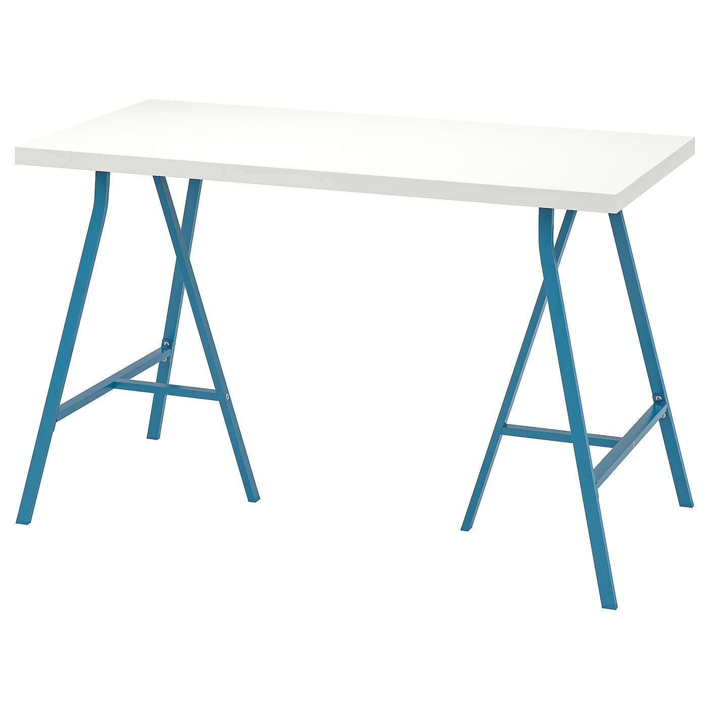 LINNMON / LERBERG - stół biały/niebieski