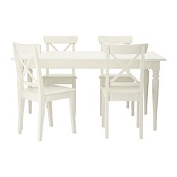 INGATORP / INGOLF - Набор: стол и 4 стула (белый)