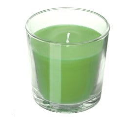 SINNLIG - свеча ароматическая в стекле яблоко и груша, зеленый