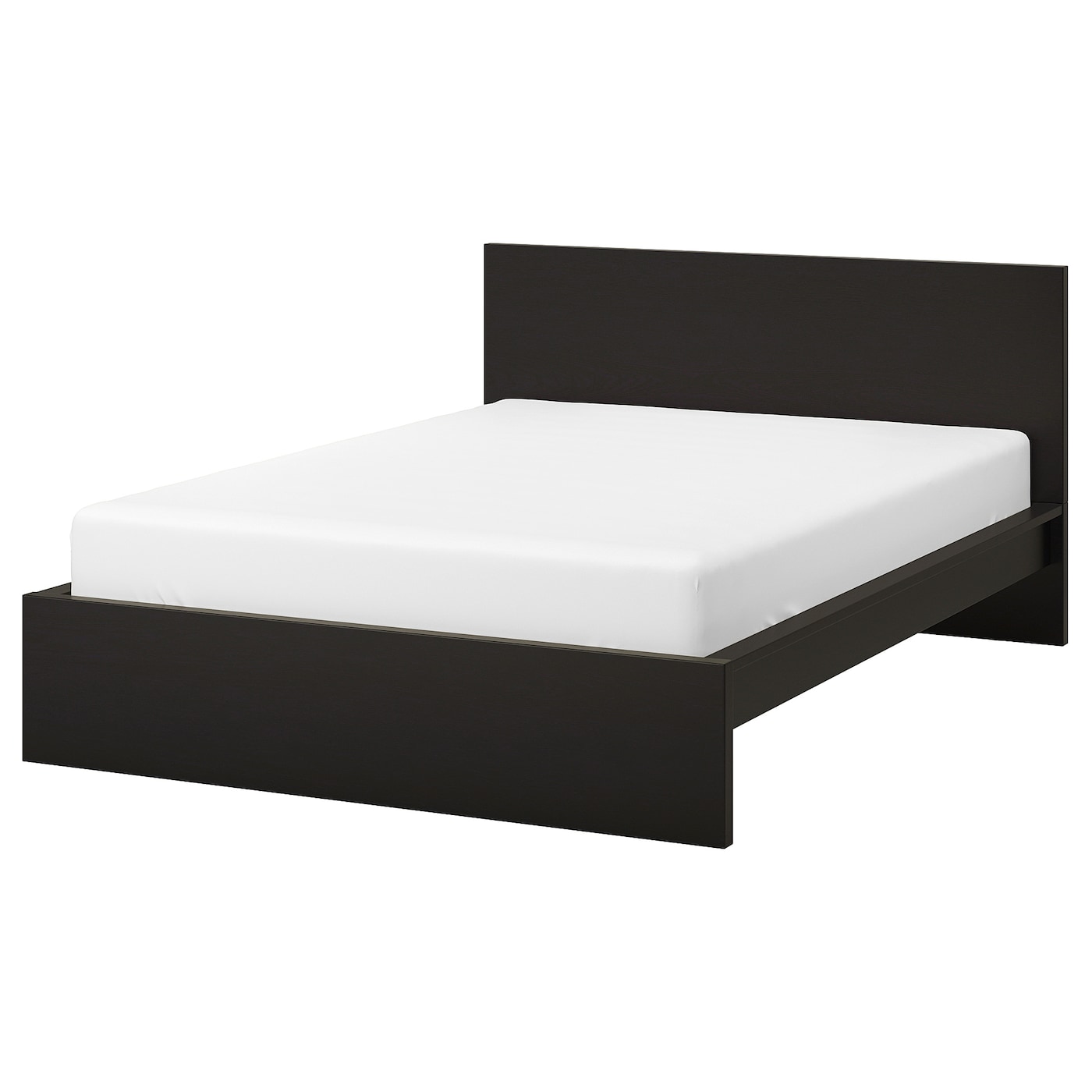 MALM - rama łóżka, wysoka czarnybrąz/lindbåden