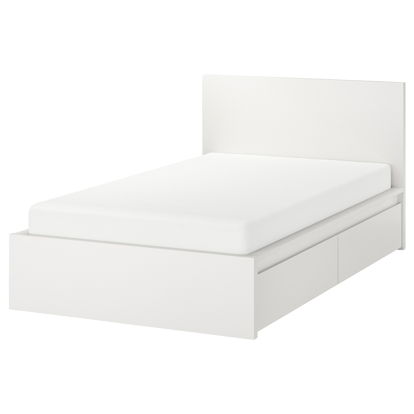 MALM - rama łóżka z 2 pojemnikami biały/lönset