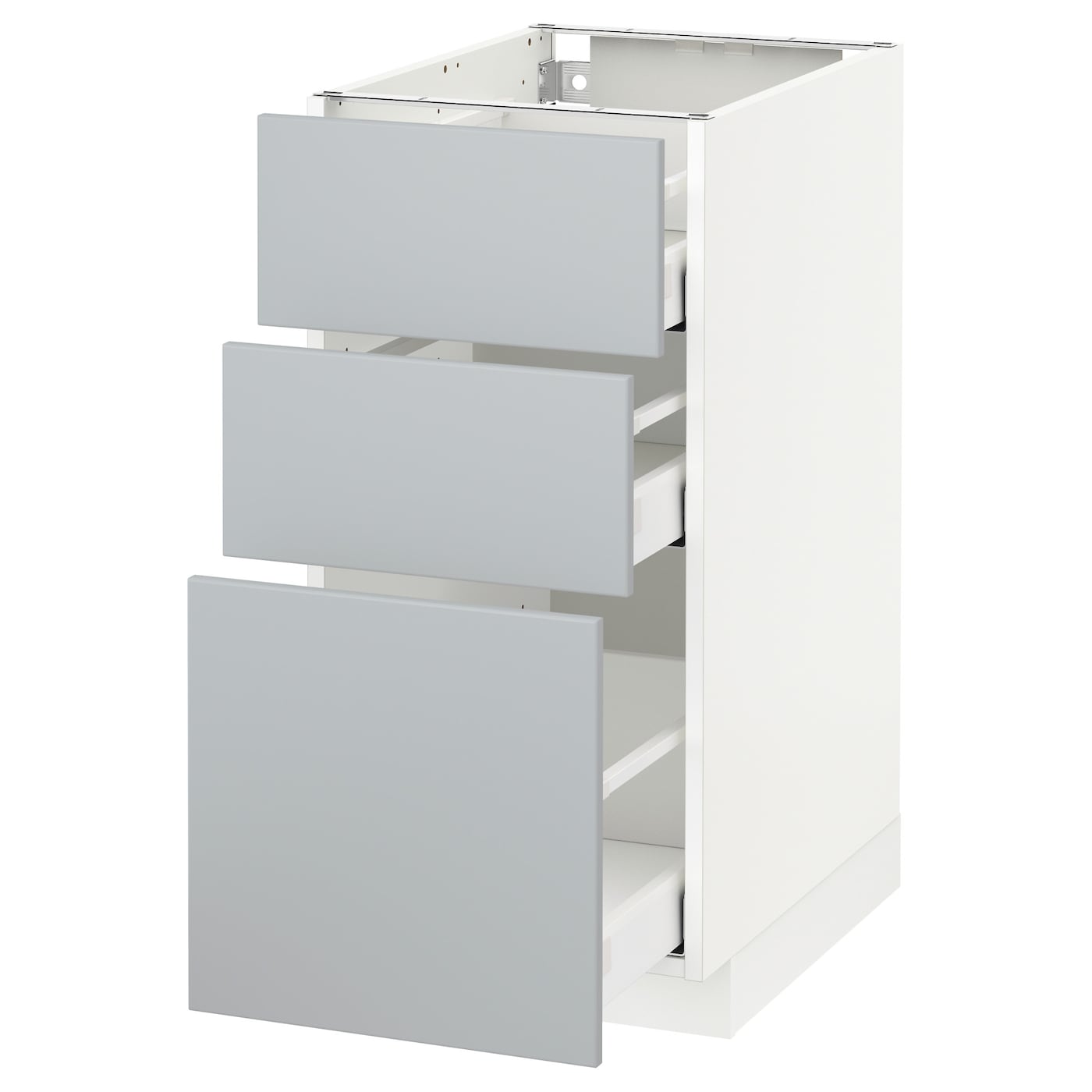 METOD / MAXIMERA - szafka stojąca z 3 szufladami biały/veddinge szary