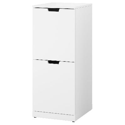 NORDLI - komoda, 2 szuflady biały