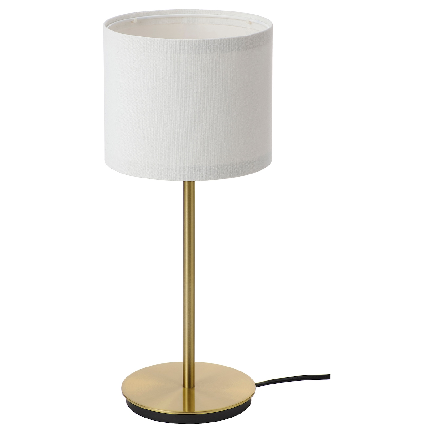 RINGSTA / SKAFTET - lampa stołowa biały/mosiądz