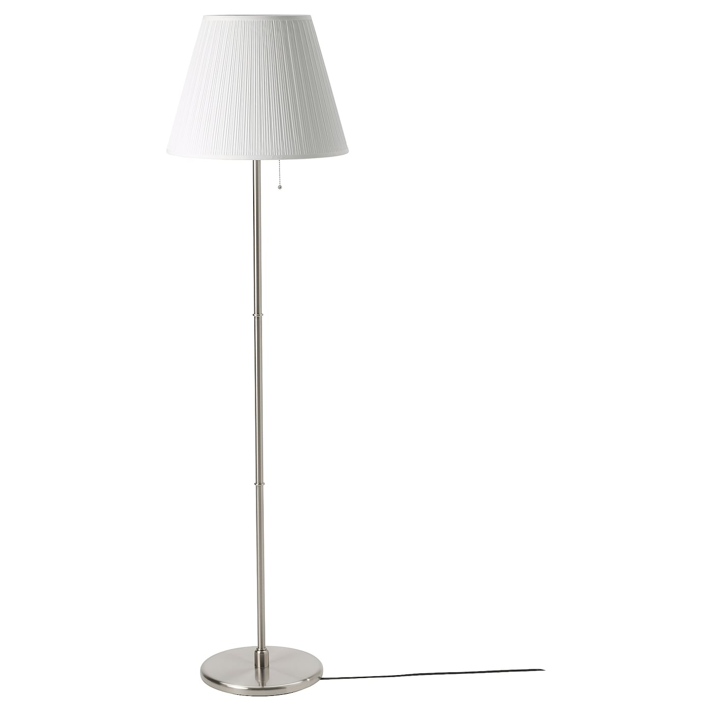 MYRHULT / KRYSSMAST - lampa podłogowa biały/niklowano