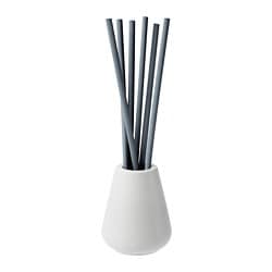 NJUTNING - ваза+ 6 палочек, аромат цветения бергамот, серый