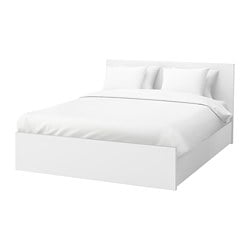 MALM - Каркас кровати (2 ящика для белья, белый)