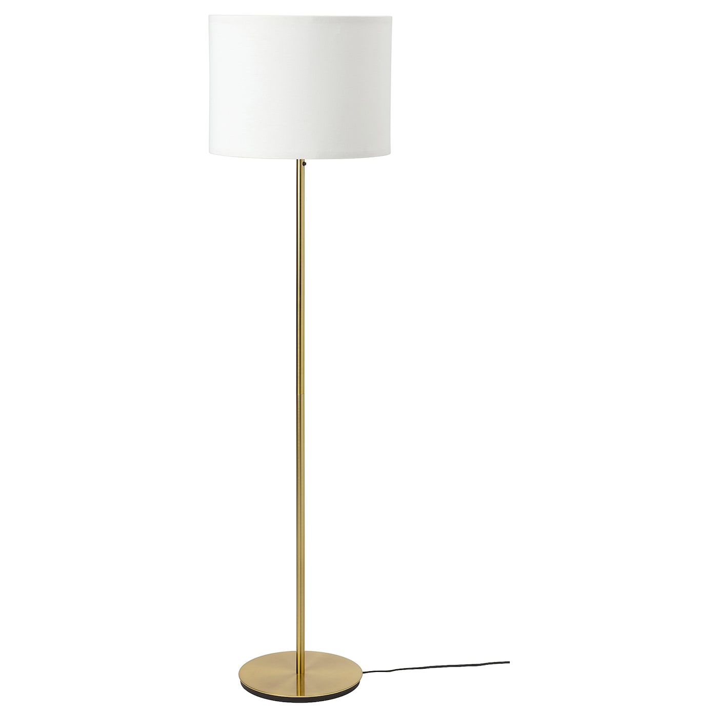 RINGSTA / SKAFTET - lampa podłogowa biały/mosiądz
