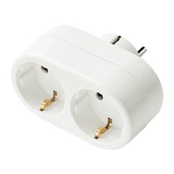 KOPPLA - adapter, 2 gniazdka biały
