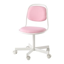öRFJäLL - dziecięce krzesło biurowe biały/vissle różowy