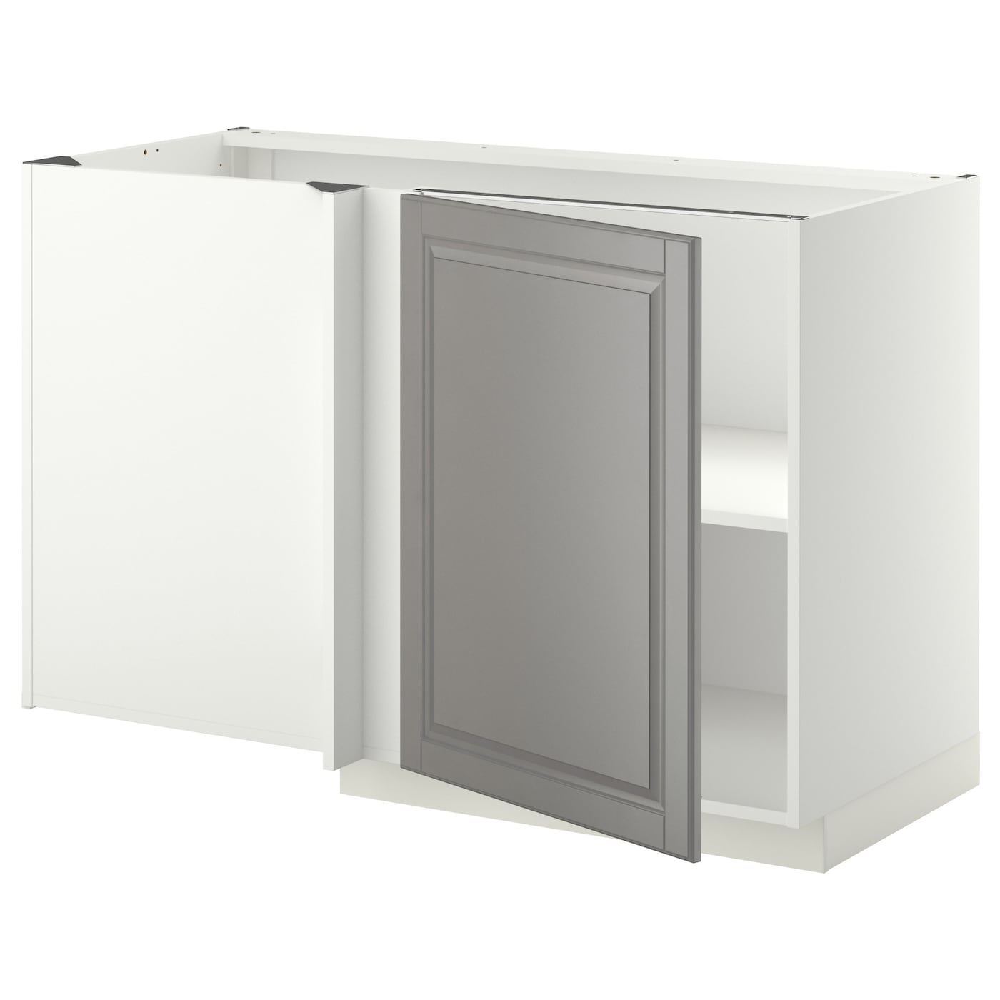 METOD - narożna szafka stojąca z półką biały/bodbyn szary