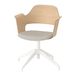FJäLLBERGET - krzesło konferencyjne okleina dębowa bejcowana na biało/gunnared beżowy
