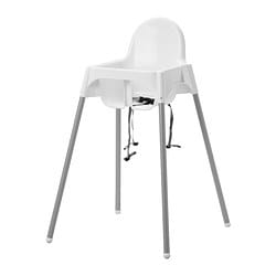 ANTILOP - krzesełko do karmienia biały/srebrny