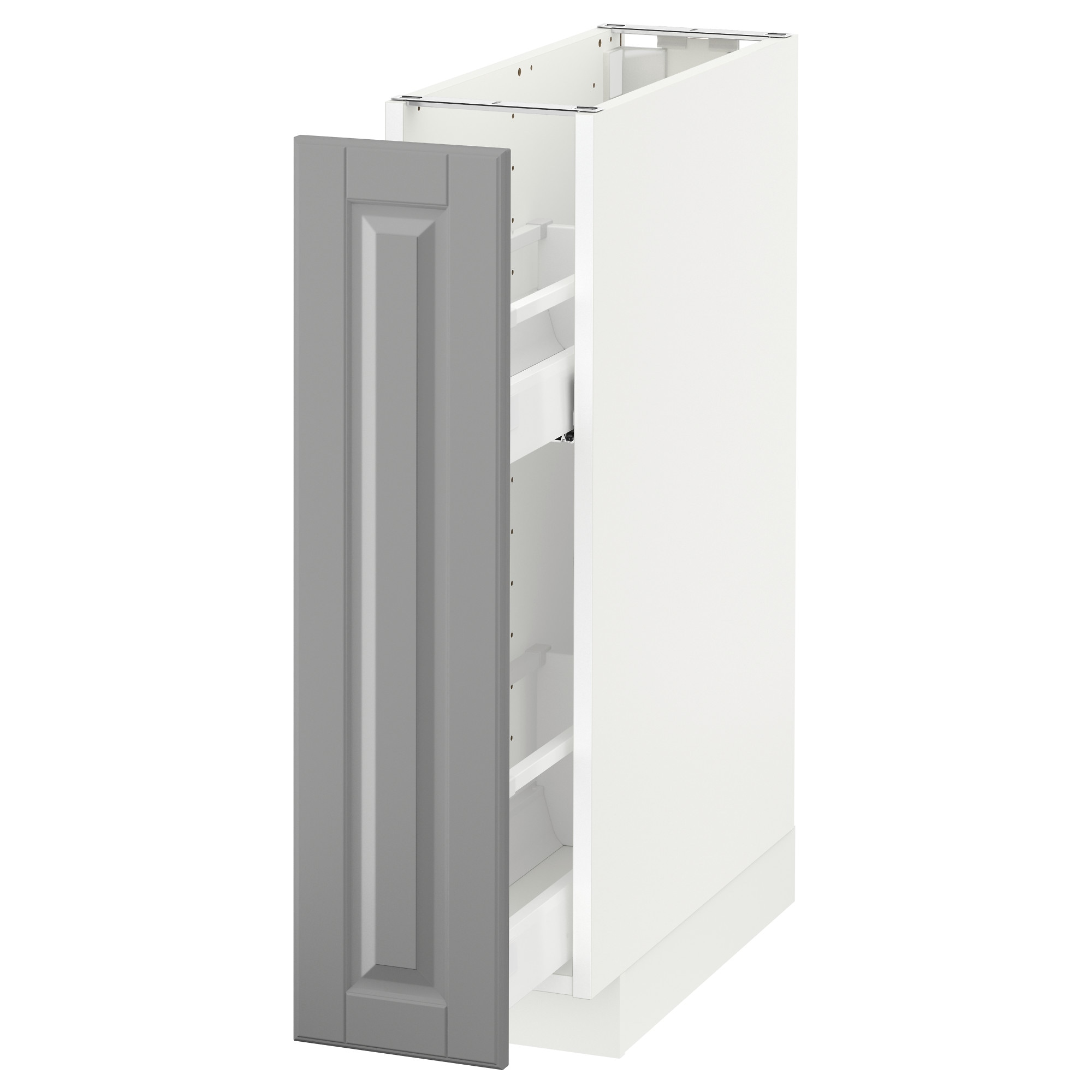 METOD - шкаф стоять/выдвижные крепления внутр белый, bodbyn серый