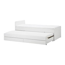 SLäKT - rama łóżka z łóżkiem dolnym/pojem biały