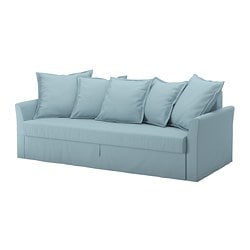 HOLMSUND - sofa trzyosobowa rozkładana orrsta jasnoniebieski