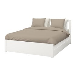 SONGESAND - rama łóżka z 2 pojemnikami biały/lönset