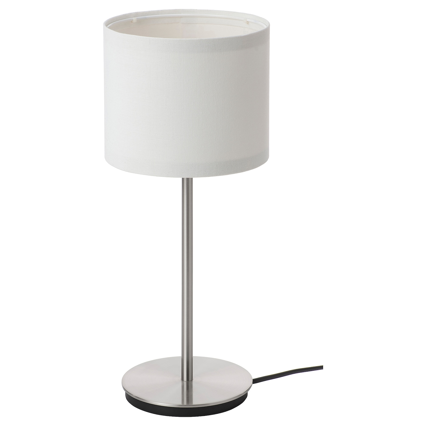 RINGSTA / SKAFTET - lampa stołowa biały/niklowano