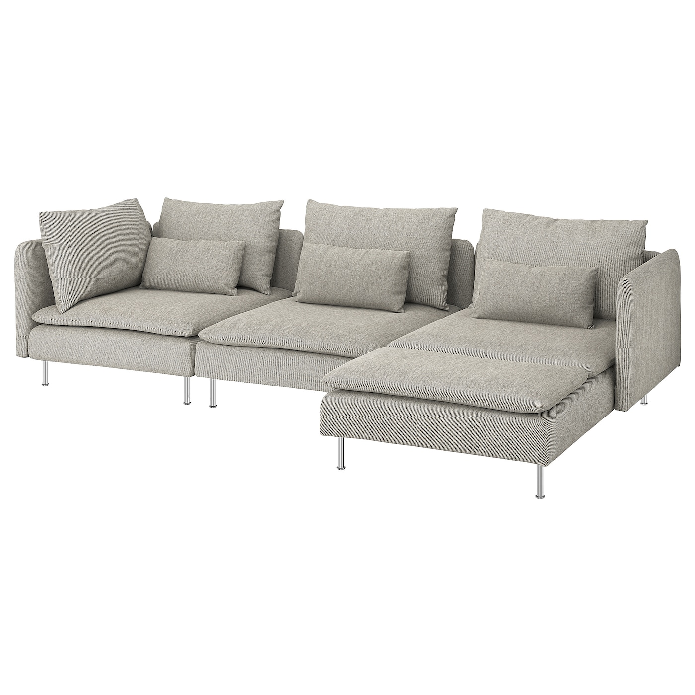 SöDERHAMN - sofa 4-osobowa z szezlongiem/viarp beż/brąz