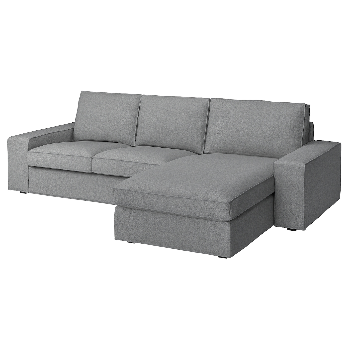 KIVIK - sofa 3-osobowa z szezlongiem tibbleby beżowy/szary